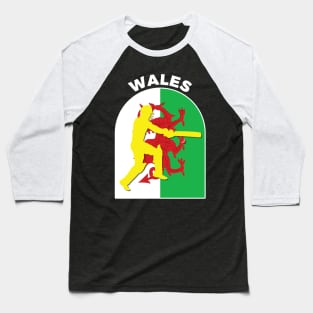 Wales Cricket Batsman Wales Flag Baseball T-Shirt